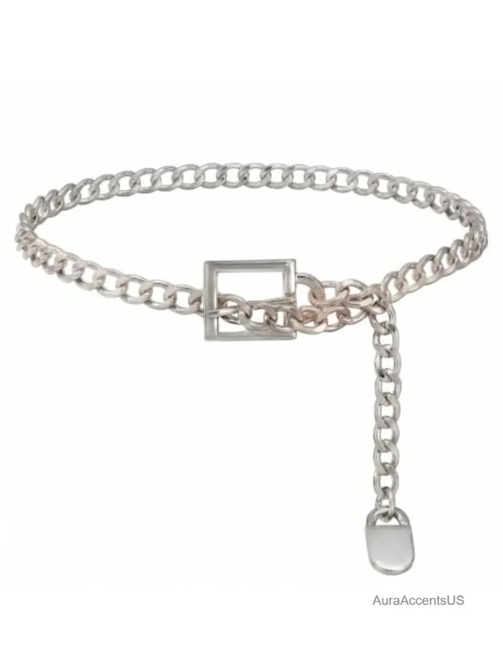 Metal Concho Chain Belt for Women Western Cowgirl Adjustable